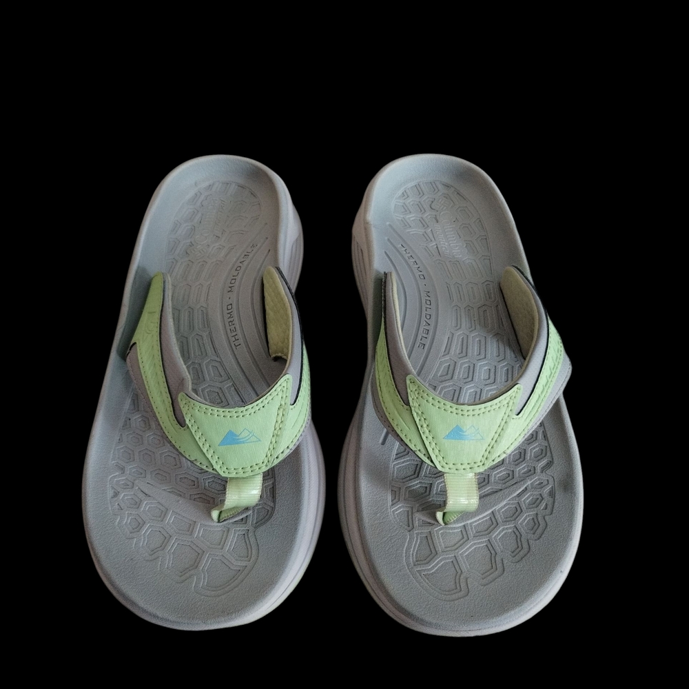 Adidas Lime Green and White Flip Flops - Picture 11 of 12